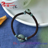 Emerald Jade Donut Bracelets Women Men Vintage
