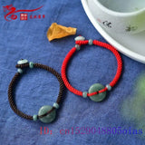 Emerald Jade Donut Bracelets Women Men Vintage