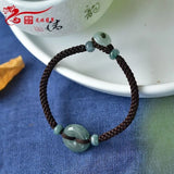 Emerald Jade Donut Bracelets Women Men Vintage