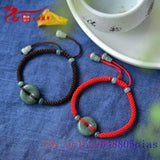 Emerald Jade Donut Bracelets Women Men Vintage