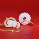 Jade Donut Bracelet Women Jewelry 925 Silver Vintage