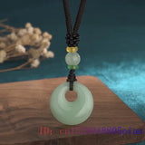 Jade Donut Pendant Necklace Charms Gift Amulets Amulet Charm Natural Real Jewelr