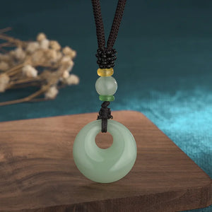 Jade Donut Pendant Necklace Charms Gift Amulets Amulet Charm Natural Real Jewelr