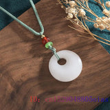 Jade Donut Pendant Necklace Charms Gift Amulets Amulet Charm Natural Real Jewelr