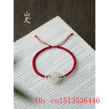 Men's 925 Silver Double Ring Bracelet Vintage Carved Natural Amulets Jewelry