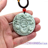 Jade Dragon Pendant Charm Green Necklace Amulet Gift