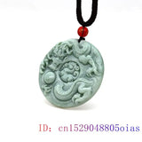 Jade Dragon Pendant Charm Green Necklace Amulet Gift