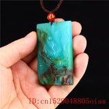 Jade Dragon Pendant Chinese Carved Natural Amulet Necklace Jewelry