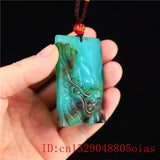 Jade Dragon Pendant Chinese Carved Natural Amulet Necklace Jewelry