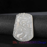 Jade Dragon Pendant Necklace Green Chalcedony Natural Charm Women