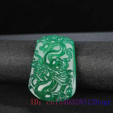 Jade Dragon Pendant Necklace Green Chalcedony Natural Charm Women