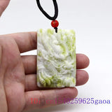 Green Jade Dragon Pendant Necklace Gemstone Charms Amulet Natural Gift