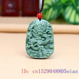 Jade Dragon Pendant Necklace Chinese Jewelry Green Gift Vintage