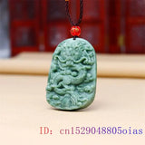 Jade Dragon Pendant Necklace Chinese Jewelry Green Gift Vintage