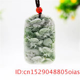 Jade Dragon Pendant Necklace Natural Amulet Women Men Double-sided