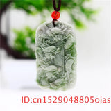 Jade Dragon Pendant Necklace Natural Amulet Women Men Double-sided