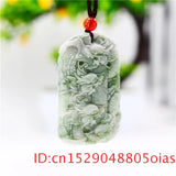 Jade Dragon Pendant Necklace Natural Amulet Women Men Double-sided