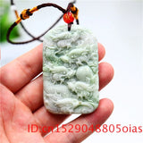 Jade Dragon Pendant Necklace Natural Amulet Women Men Double-sided
