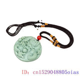 Jade Dragon Pendant Green Gemstone Necklace Vintage Carved Jewelry