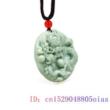 Jade Dragon Pendant Green Gemstone Necklace Vintage Carved Jewelry