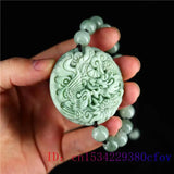 Jade Dragon Phoenix Bracelet Green Bangle Natural Charm Jadeite