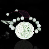 Jade Dragon Phoenix Bracelet Charm Green Bangle