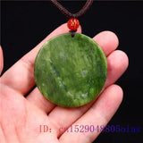 Jade Dragon Phoenix Pendant Gemstone Necklace Chinese Women Amulet