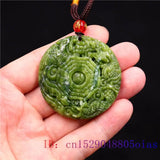 Jade Dragon Phoenix Pendant Gemstone Necklace Chinese Women Amulet