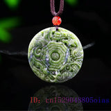 Jade Dragon Phoenix Pendant Gemstone Necklace Chinese Women Amulet