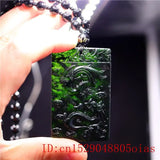 Jade Dragon Phoenix Pendant Necklace Amulet Natural Chinese Charm
