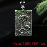 Jade Dragon Phoenix Pendant Necklace Amulet Natural Chinese Charm