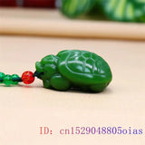 Jade Dragon Turtle Pendant Green Man Charm Necklace