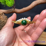 Emerald Jadeite Earrings Bracelets Set 925 Silver
