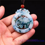 Jade Elephant Pendant Chinese Jadeite Jewelry Amulet Carved Natural Necklace