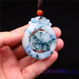 Jade Elephant Pendant Chinese Jadeite Jewelry Amulet Carved Natural Necklace
