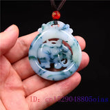 Jade Elephant Pendant Chinese Jadeite Jewelry Amulet Carved Natural Necklace