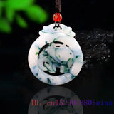 Jade Elephant Pendant Chinese Jadeite Jewelry Amulet Carved Natural Necklace