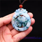 Jade Elephant Pendant Chinese Jadeite Jewelry Amulet Carved Natural Necklace
