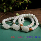 Jade Emerald Pixiu Bracelet Natural Jadeite Bead Stone Men Accessories