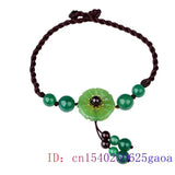 Jade Flower Anklets Women Men Natural Stone Chinese Green Gift