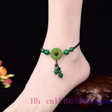 Jade Flower Anklets Women Men Natural Stone Chinese Green Gift