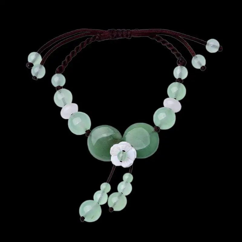 Real 925 Silver Jade Flower Bracelet Chalcedony Bangle