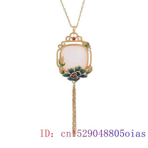 Chalcedony Gemstone Flower Pendant 925 Silver Necklace