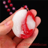 Jade Flower Pendant Charm Natural Jewelry for Men Women Carved Amulet Necklace
