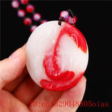 Jade Flower Pendant Charm Natural Jewelry for Men Women Carved Amulet Necklace