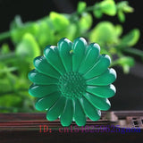 Jade Flower Pendant Chalcedony Necklace