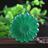Jade Flower Pendant Chalcedony Necklace