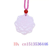 Pink Jade Flower Pendant Necklace Charm Gemstones Jewelry