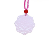 Pink Jade Flower Pendant Necklace Charm Gemstones Jewelry