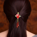 Jade Flowers Hairpin Chalcedony Agate Charm Jadeite Jewelry Amulet